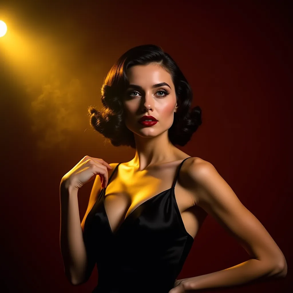 复古红幕优雅肖像 原图